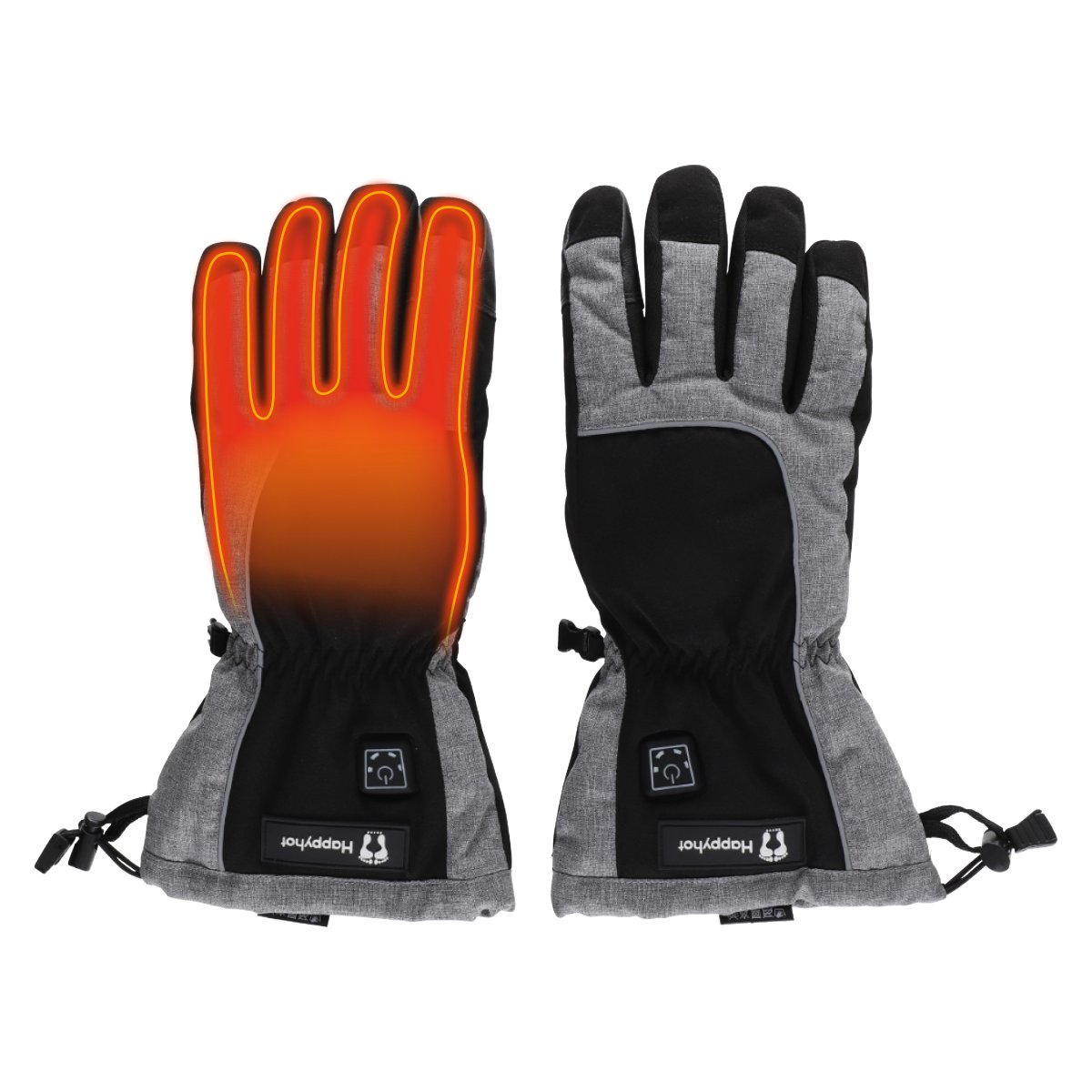2Pcs 3 Levels Battery-operated Heated Gloves Battery Warmer Gloves Skiing Riding 