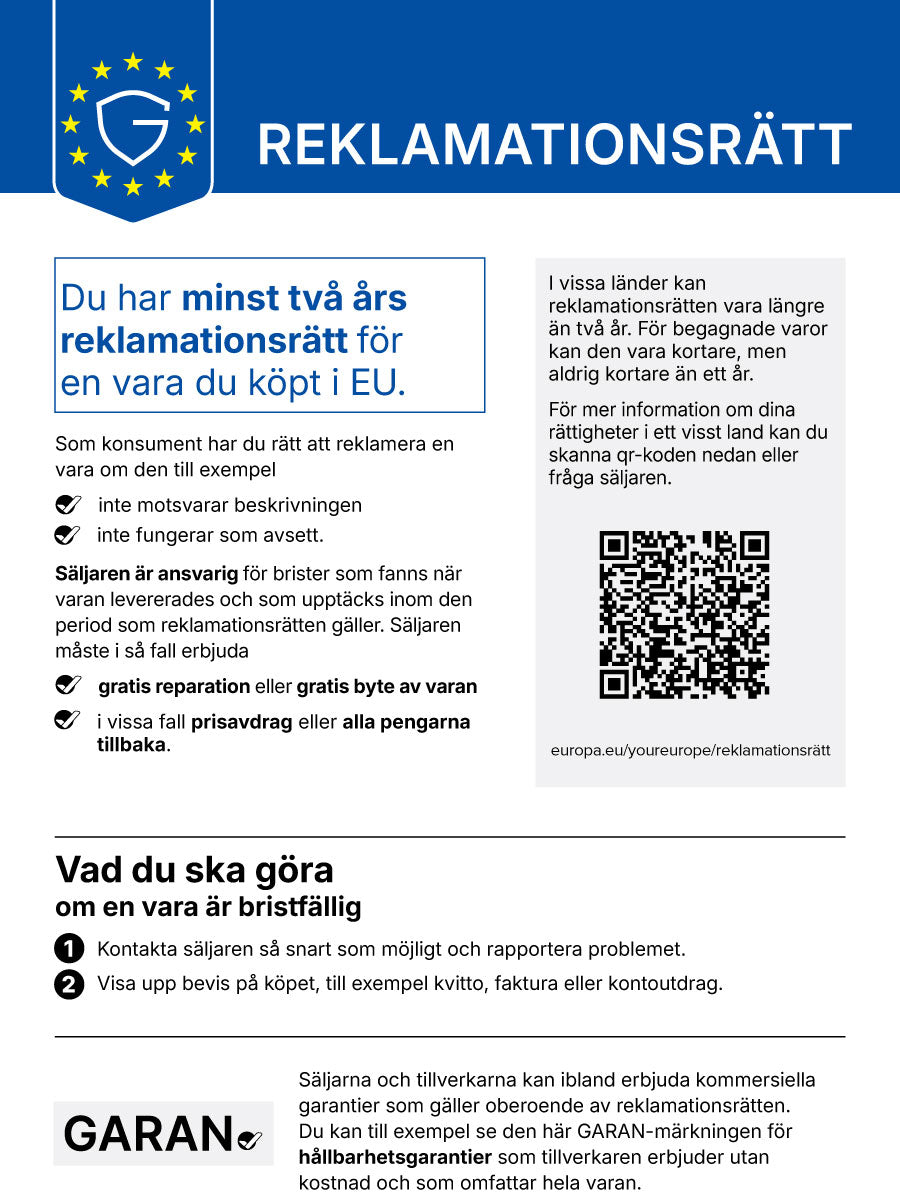 Reklamationsr&auml;tt &ndash; EU:s meddelande om konsumentens lagstadgade r&auml;ttigheter vid fel p&aring; varan