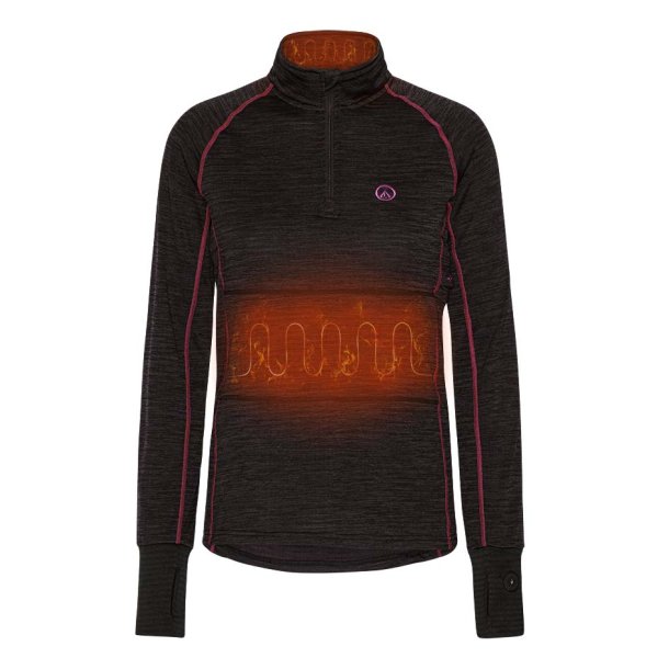 Yukon - Baselayer with half-zip and app controlled heating - Woman